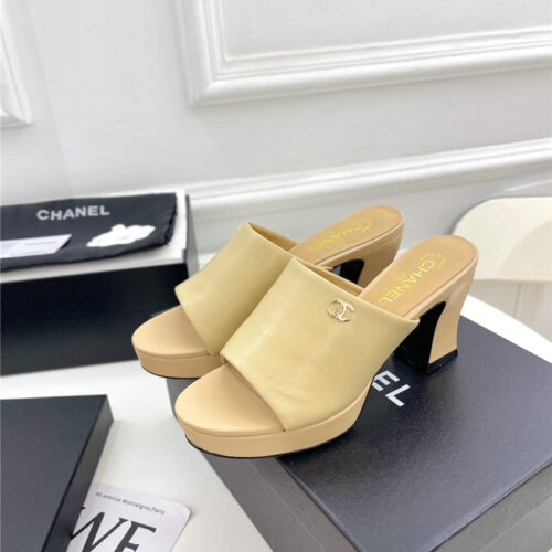 High Quality Luxury Chanel Platform High Heel Slippers – Style 04454 alternate view
