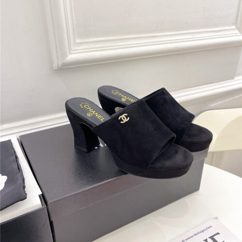 High Quality Luxury Chanel Platform High Heel Slippers