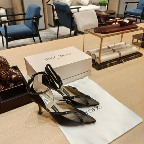 High Quality Luxury Jimmy Choo Black Hosiery Sock Pump