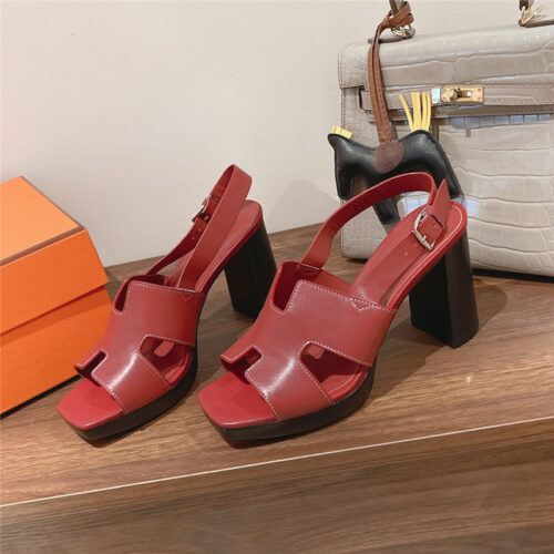 High Quality Luxury Hermes Chunky Heel Sandals – Style 22531 alternate view