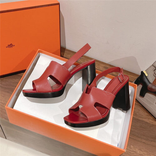 High Quality Luxury Hermes Chunky Heel Sandals – Style 22531 product detail