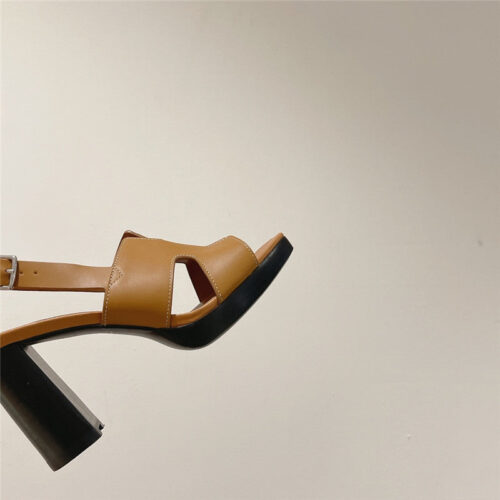 High Quality Luxury Hermes Chunky Heel Sandals product detail