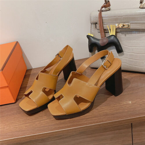 High Quality Luxury Hermes Chunky Heel Sandals alternate view