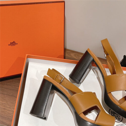 High Quality Luxury Hermes Chunky Heel Sandals product detail