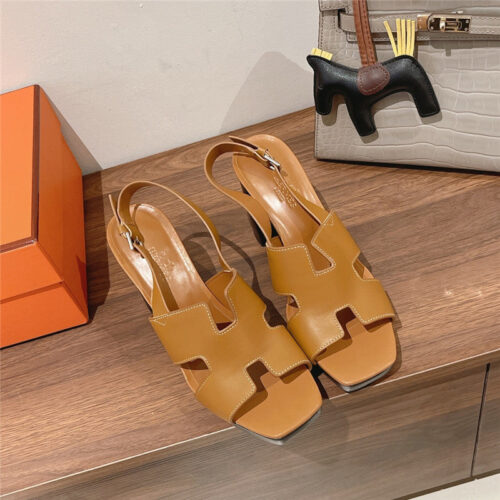 High Quality Luxury Hermes Chunky Heel Sandals product detail