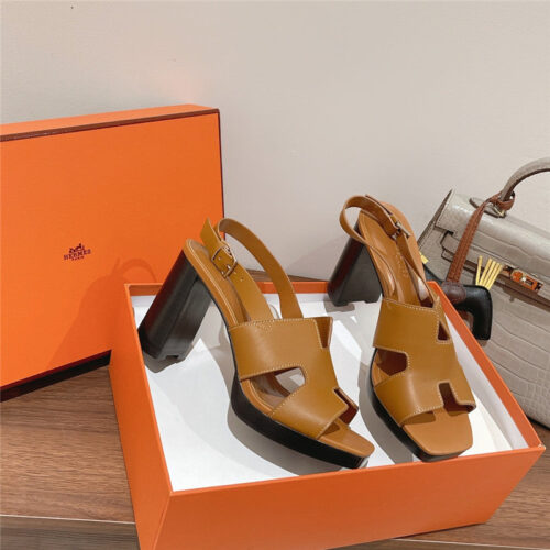High Quality Luxury Hermes Chunky Heel Sandals product detail