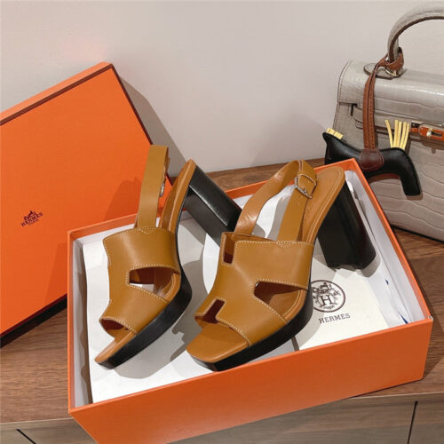 High Quality Luxury Hermes Chunky Heel Sandals product detail