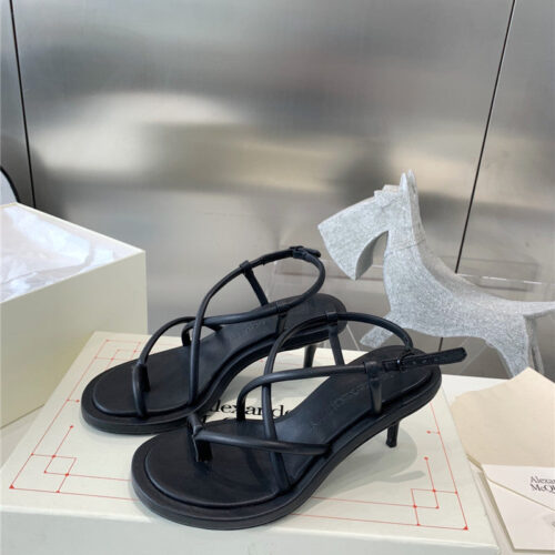 High Quality Luxury Alexander McQueen Strappy Leather Sandals – Style 80099 alternate view