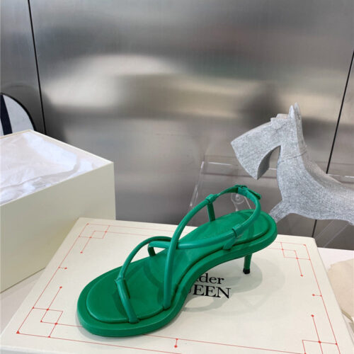 High Quality Luxury Alexander McQueen Strappy Leather Sandals – Style 45635 product detail