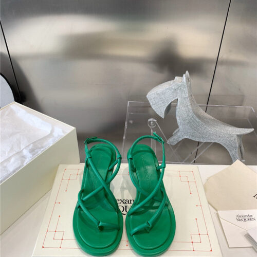 High Quality Luxury Alexander McQueen Strappy Leather Sandals – Style 45635 alternate view