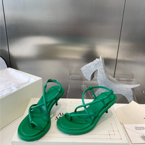 High Quality Luxury Alexander McQueen Strappy Leather Sandals – Style 45635 product detail
