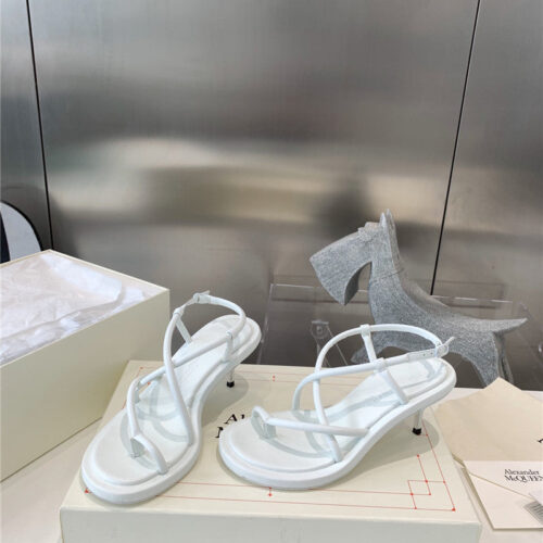 High Quality Luxury Alexander McQueen Strappy Leather Sandals product detail