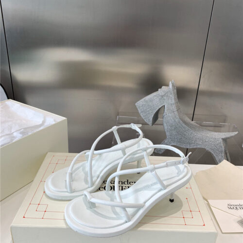 High Quality Luxury Alexander McQueen Strappy Leather Sandals product detail