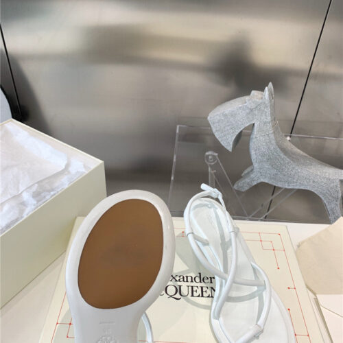 High Quality Luxury Alexander McQueen Strappy Leather Sandals product detail