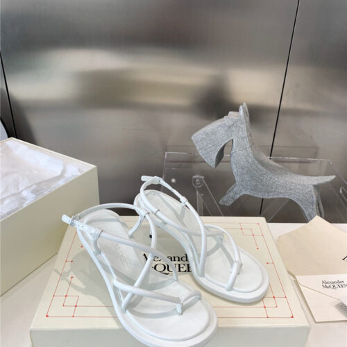 High Quality Luxury Alexander McQueen Strappy Leather Sandals