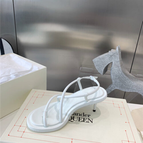 High Quality Luxury Alexander McQueen Strappy Leather Sandals product detail