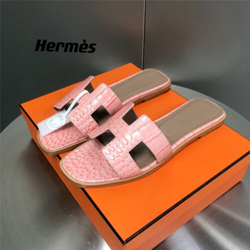 High Quality Luxury Hermes Oran Crocodile Slippers – Style 39779 product detail