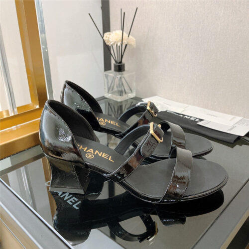 High Quality Luxury Chanel Chunky Heel Sandals – Style 15686 product detail
