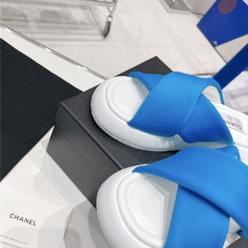 High Quality Luxury Chanel Cross Strap Slippers – Style 79686 product detail