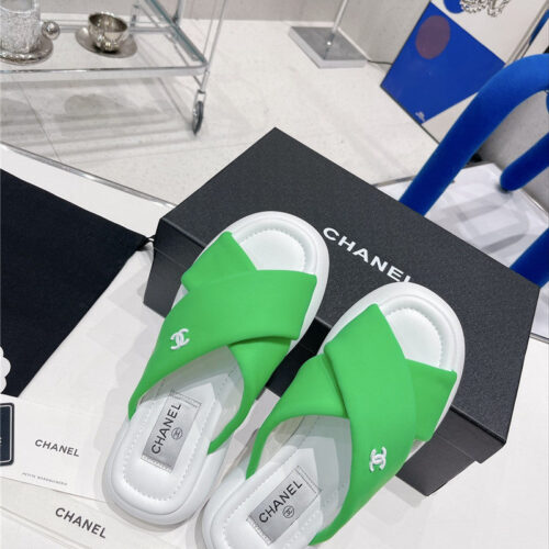 High Quality Luxury Chanel Cross Strap Slippers – Style 83078 product detail