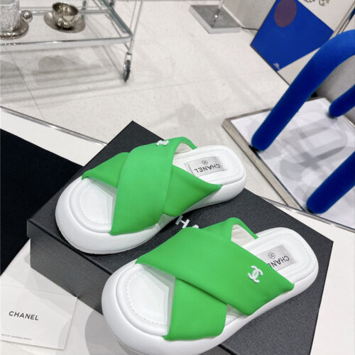 High Quality Luxury Chanel Cross Strap Slippers – Style 83078