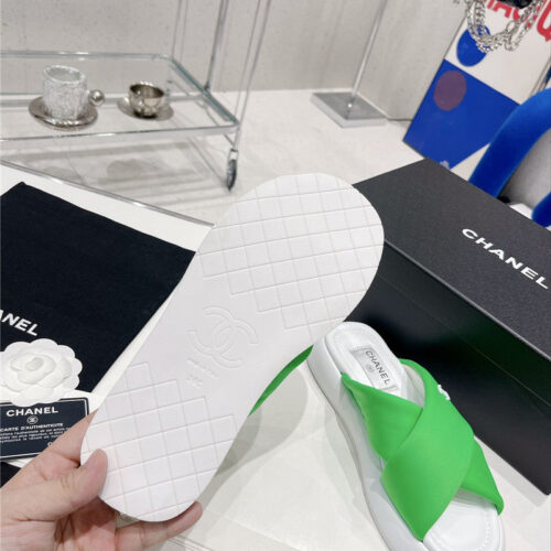 High Quality Luxury Chanel Cross Strap Slippers – Style 83078 product detail