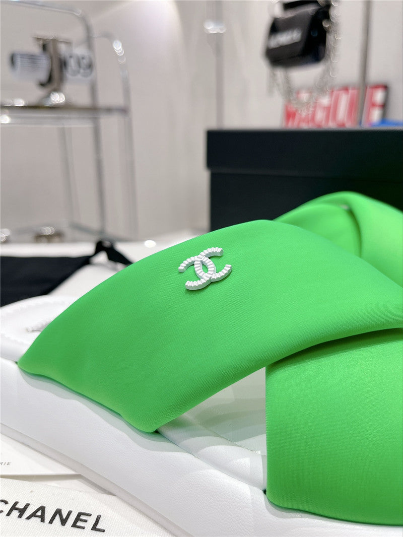 High Quality Luxury Chanel Cross Strap Slippers – Style 83078 product detail