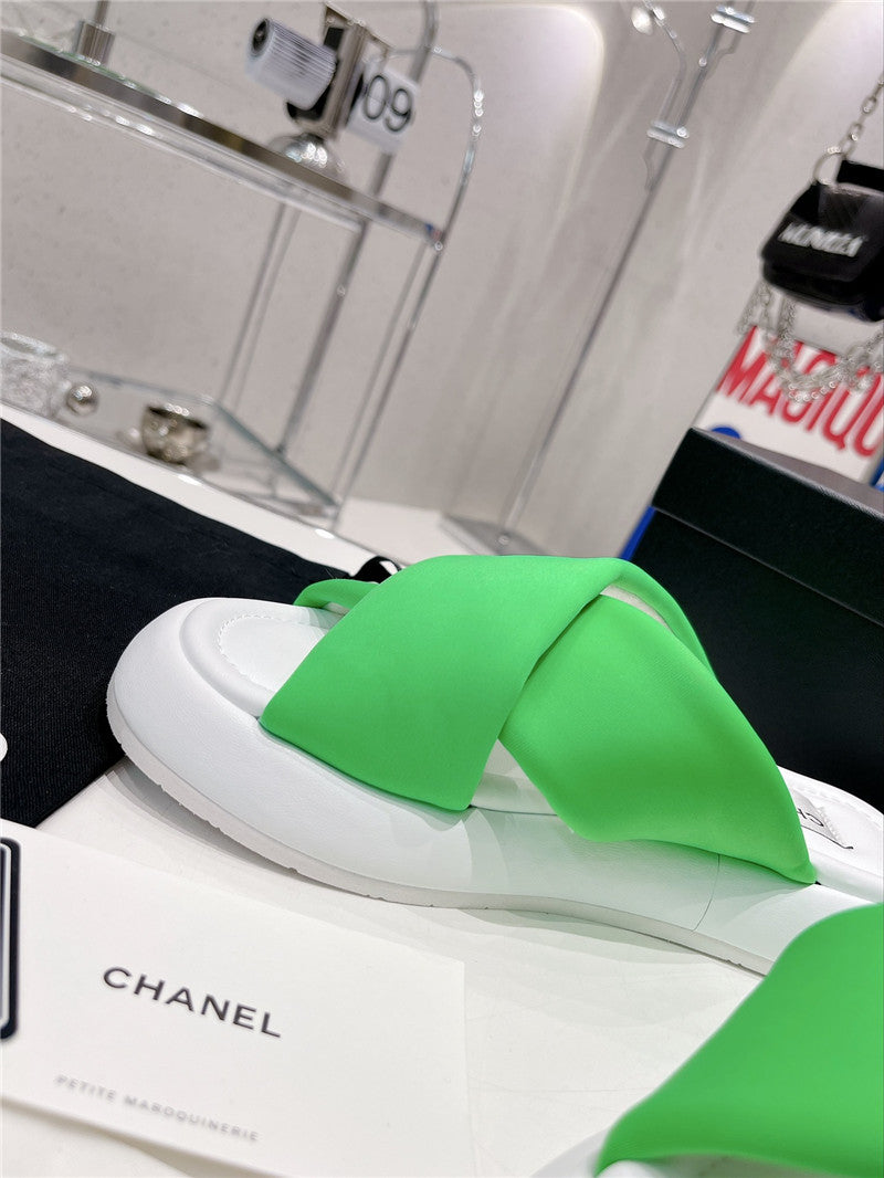 High Quality Luxury Chanel Cross Strap Slippers – Style 83078 product detail