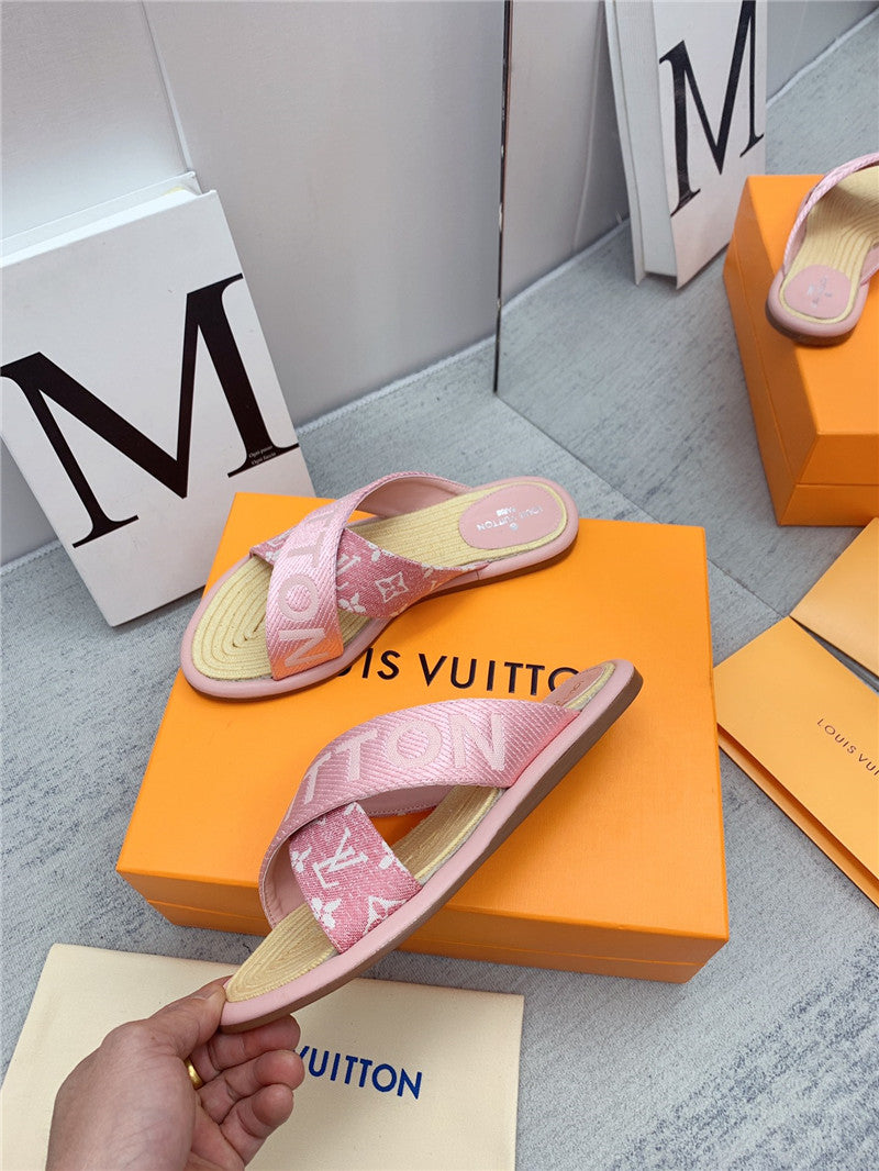 High Quality Luxury Louis Vuitton Denim Platform Slippers – Style 64835 product detail