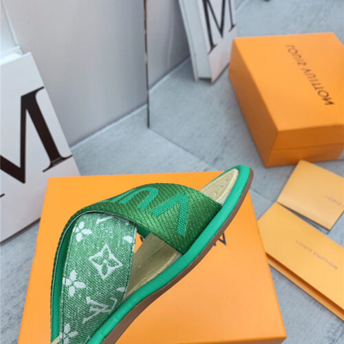 High Quality Luxury Louis Vuitton Denim Platform Slippers – Style 97603 product detail