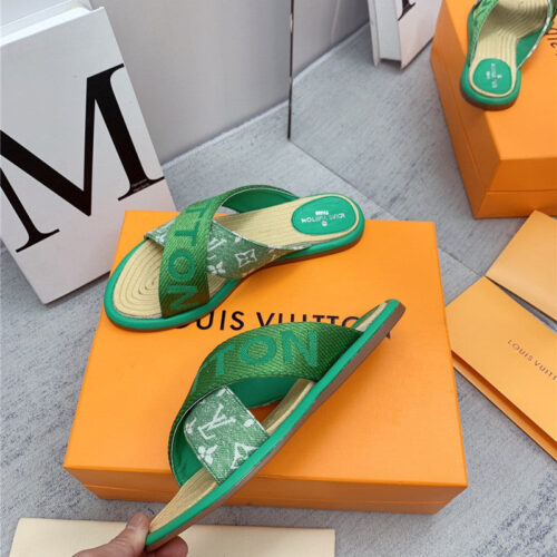 High Quality Luxury Louis Vuitton Denim Platform Slippers – Style 97603 product detail