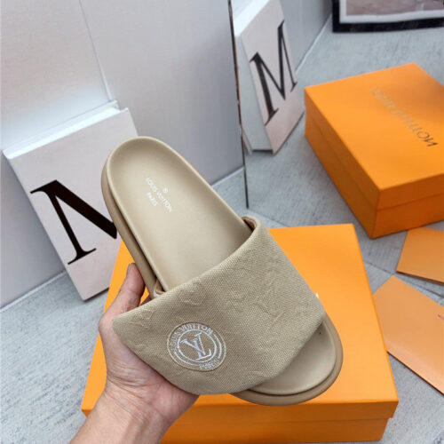 High Quality Luxury Louis Vuitton Denim Platform Slippers product detail