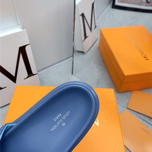 High Quality Luxury Louis Vuitton Denim Platform Slippers – Style 71619 product detail