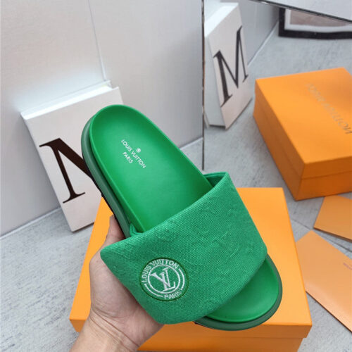 High Quality Luxury Louis Vuitton Denim Platform Slippers – Style 33763 product detail