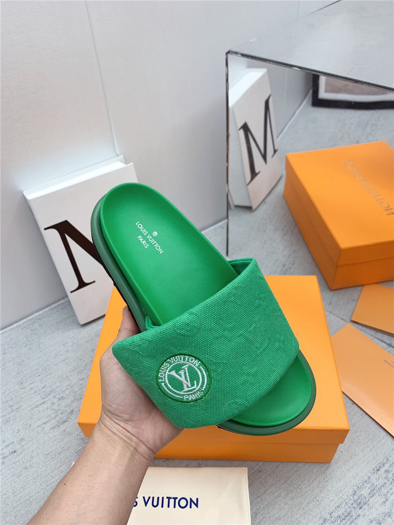 High Quality Luxury Louis Vuitton Denim Platform Slippers – Style 33763 product detail