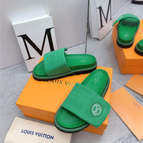 High Quality Luxury Louis Vuitton Denim Platform Slippers – Style 33763 product detail
