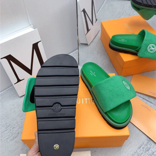 High Quality Luxury Louis Vuitton Denim Platform Slippers – Style 33763 product detail
