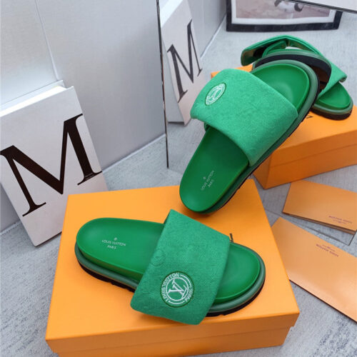 High Quality Luxury Louis Vuitton Denim Platform Slippers – Style 33763 product detail