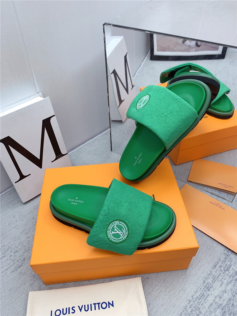 High Quality Luxury Louis Vuitton Denim Platform Slippers – Style 33763 product detail