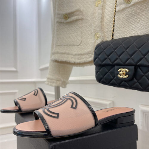 High Quality Luxury Chanel Classic Flat Logo Slippers – Style 55590 product detail