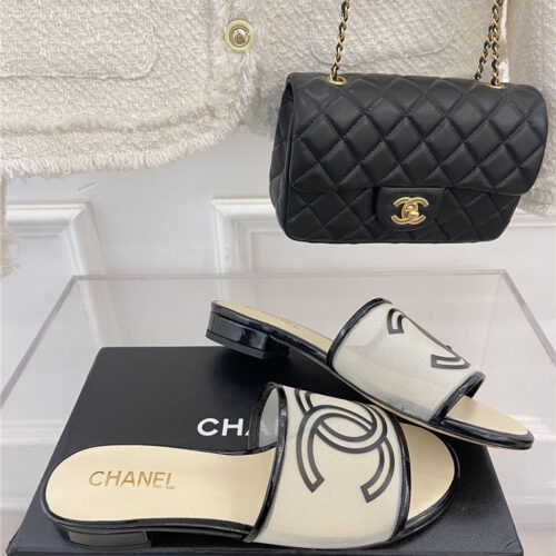 High Quality Luxury Chanel Classic Flat Logo Slippers product detail