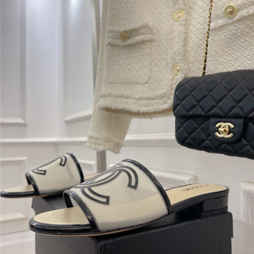 High Quality Luxury Chanel Classic Flat Logo Slippers product detail