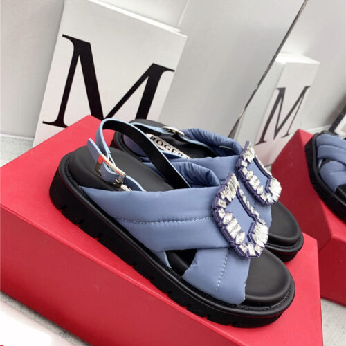 High Quality Luxury Roger Vivier Buckle Platform Sandals