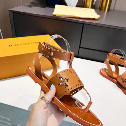 High Quality Luxury Louis Vuitton Lock It Flat Mules Sandals – Style 59619 product detail