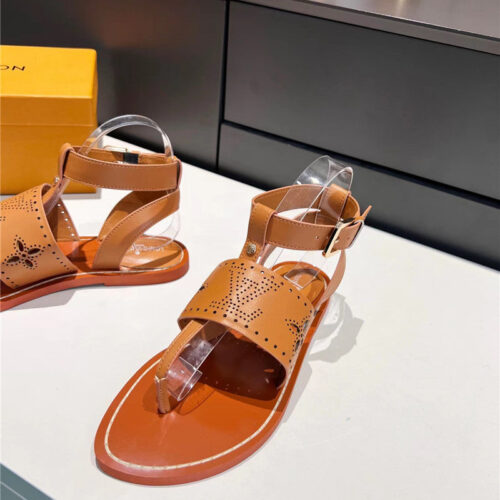 High Quality Luxury Louis Vuitton Lock It Flat Mules Sandals – Style 59619 product detail