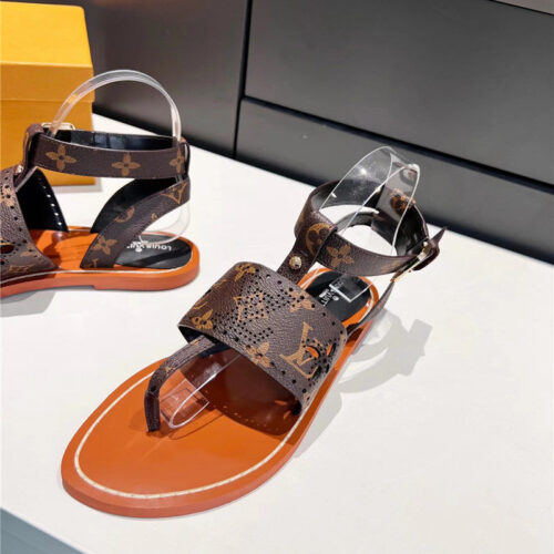 High Quality Luxury Louis Vuitton Lock It Flat Mules Sandals product detail
