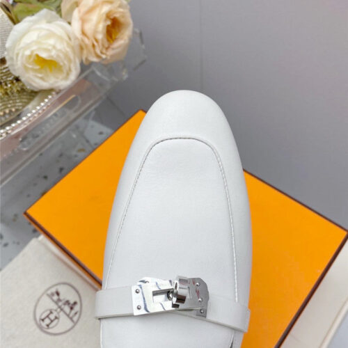 High Quality Luxury Hermes Kelly Gold Buckle Slippers product detail