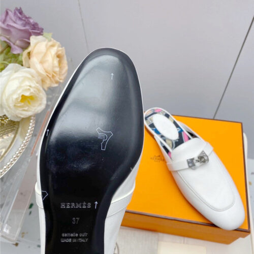 High Quality Luxury Hermes Kelly Gold Buckle Slippers product detail
