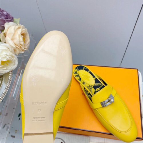 High Quality Luxury Hermes Kelly Buckle Flat Slippers – Sizes 35–41 product detail
