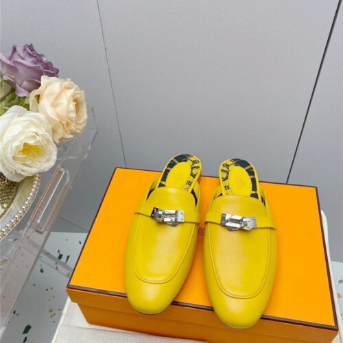 High Quality Luxury Hermes Kelly Buckle Flat Slippers – Sizes 35–41 product detail